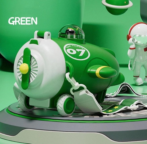 [1004206] Kids Water Plastic Bottle plane 400ML MIN-008-Green