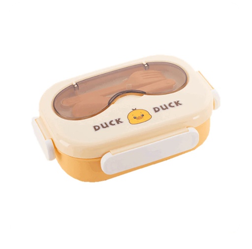 [1004222] Lunch Box Stainless Steel with Cutlery set Mix Colors Sunglass shape LBS-004-Yellow