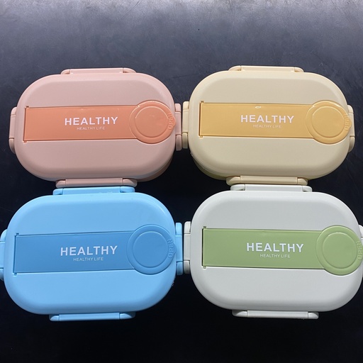 [1004278] Lunch Box Stainless Steel with Spoon Mix Colors 1123-43